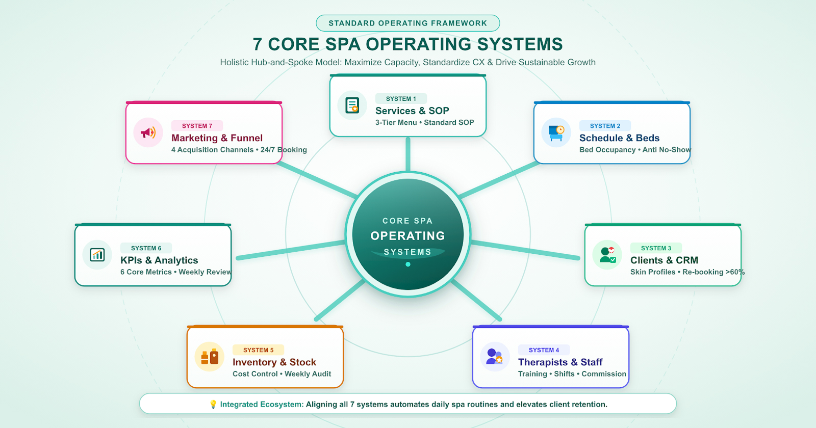 Diagram of spa service cost breakdown used for pricing decisions